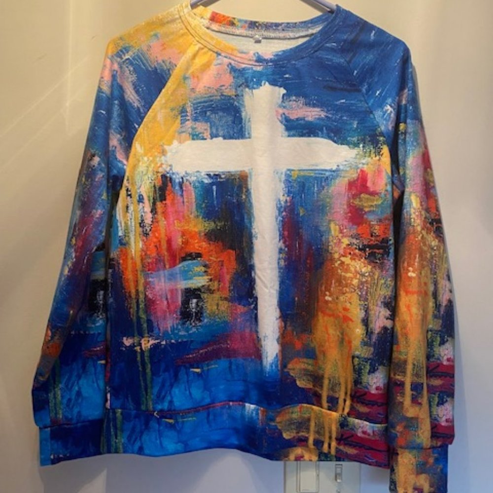 Cross multi color long sleeve  shirt